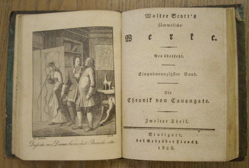 SCOTT, WALTER. - Smmtliche Werke. Die Chronik von Canongate. Erster + Zweieter Theil. Neunzigstes Band + Einundneunzigstes Band. ( in einem Band ).