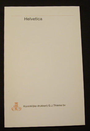THIEME, GJ. KONINKLIJKE DRUKKERIJ NIJMEGEN. - Letterproef Helvetica.