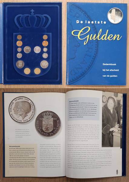 BOSMAN, PERRY. - De laatste gulden, gedenkboek bij het afscheid van de gulden, [Munthouder COMPLEET gevuld]