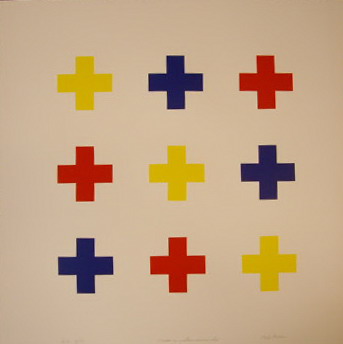 FRITS VANEN (1933). - Crosses in yellow, red and blue .
