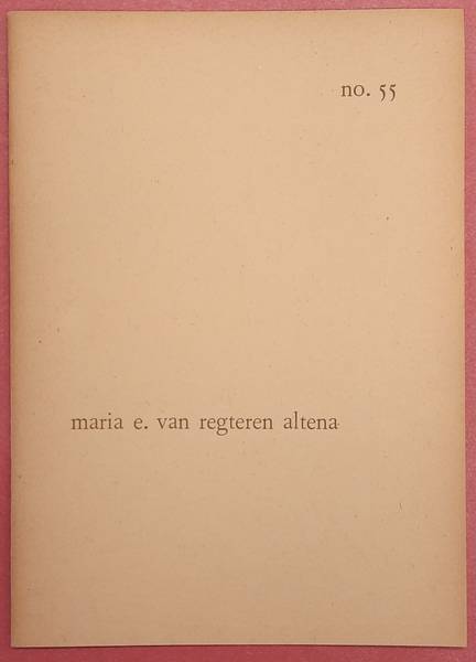 SM 1949: - Maria E. van Regteren Altena. Ter gelegenheid van haar 80ste verjaardag.  Cat. 55.
