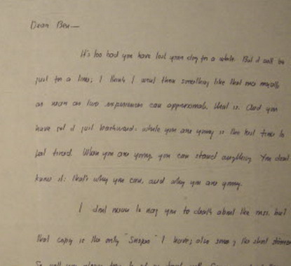 FAULKNER, WILLIAM. - Original handwritten letter to Ben Wasson.